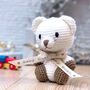 Personalised Bobbie Polar Bear Hand Knitted Teddy, thumbnail 1 of 7