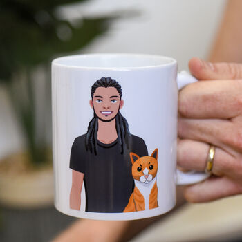 Cat Dad Personalised Illustrated Gift Mug, 5 of 6