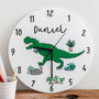 Bedroom Dinosaurs Theme Personalised Clock, thumbnail 2 of 4