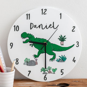 Bedroom Dinosaurs Theme Personalised Clock, 2 of 4