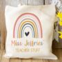 Rainbow Pink Teacher Tote Bag, thumbnail 1 of 2
