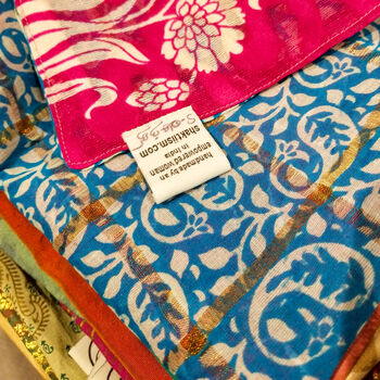 Large Zero Waste Upcycled Sari Gift Wrap, 9 of 12