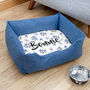 Personalised Luxury Blue Comfort Dog Bed, thumbnail 6 of 12
