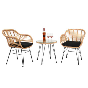 Patio Wicker Chair Set Outdoor Porch Furniture, 3 of 12