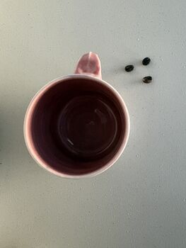 Handmade Ceramic Mug With Asemic And Pastel Brushwork, 5 of 5