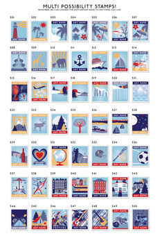 Personalised Stamp Destination Landscape Print, 11 of 12
