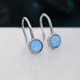 Sterling Silver Blue Opal Drop Earrings, thumbnail 1 of 11