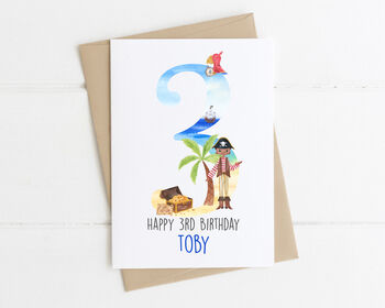 Personalised Children's Birthday Card Pirate, 7 of 7