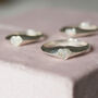 Opal Inlay Heart Signet Ring In Silver, thumbnail 4 of 4