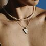 White Shell Heart Pendant Necklace, thumbnail 1 of 7
