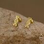Dna Molecular Structure Screw Back Earrings In Sterling Silver, thumbnail 5 of 11