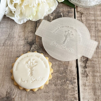 Personalised Teacher Thank You Cupcake Icing Stamp, 3 of 6