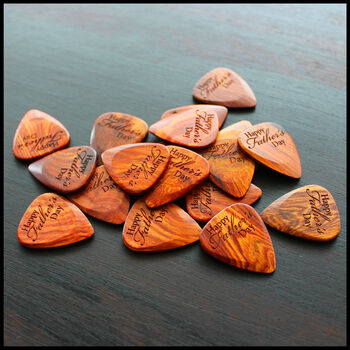 Happy Father's Day Exotic Timber Guitar Pick, 5 of 10