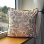Luxury Velvet Cushion Autumn Cream And Gold With Optional Piping, thumbnail 3 of 6