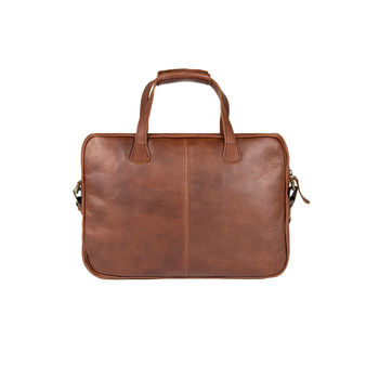 Personalised Leather Compact Laptop Satchel, 8 of 12