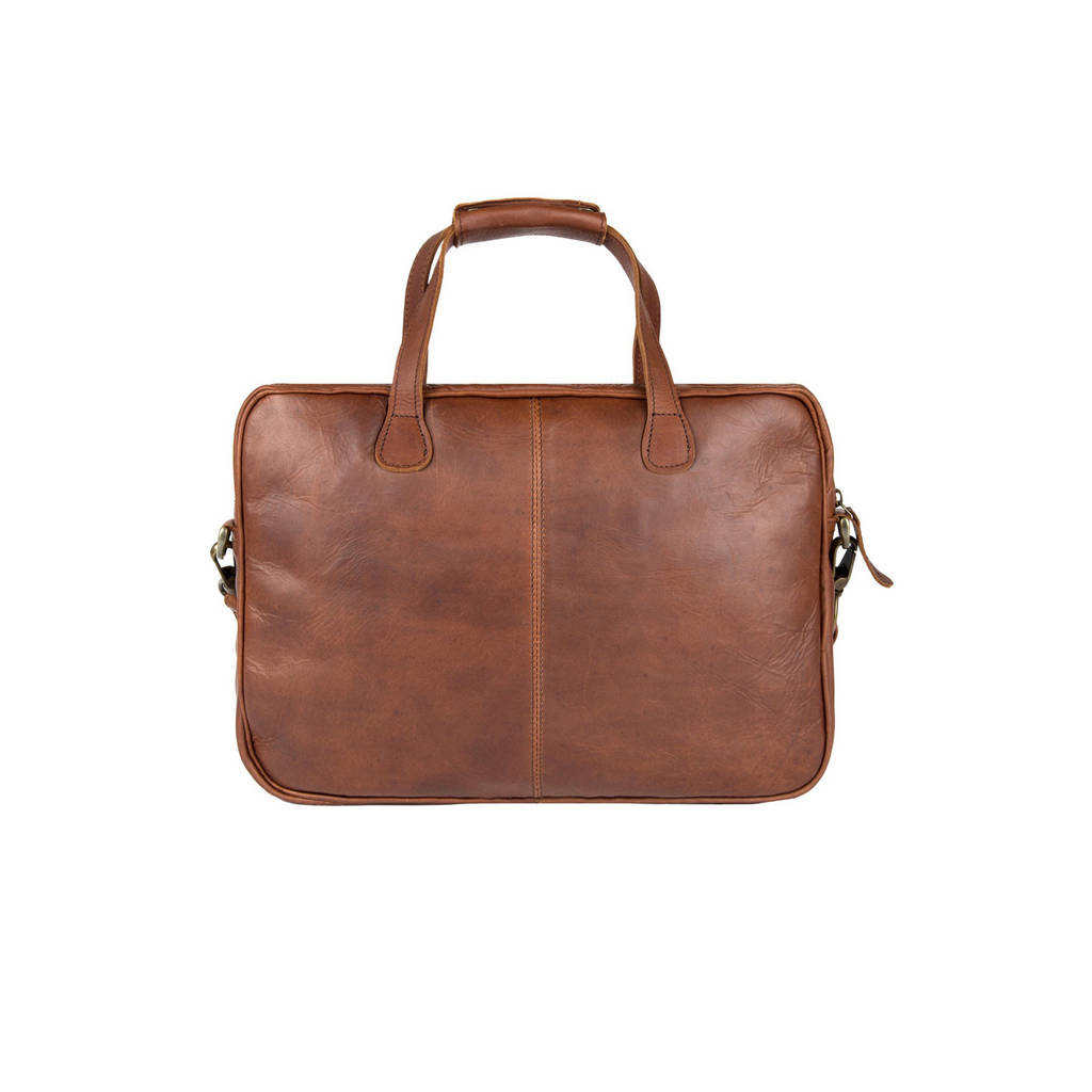 Personalised Leather Compact Laptop Satchel By MAHI Leather