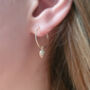 9ct Gold Droplet Hoop Earrings, thumbnail 2 of 3