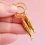 Sardine Charm Gold Plated Or Silver Tone Hoop Earrings, thumbnail 1 of 5