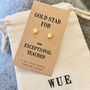 Teacher Gold Star Earrings, thumbnail 3 of 3