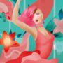 Woman In Flowers Illustrated Art Print, thumbnail 6 of 6