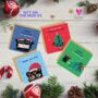 4pk Cute Cat Christmas Cards, thumbnail 1 of 5