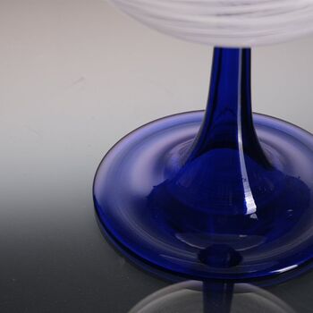 Supporto Blu Neck Hand Blown Glass Vase, 3 of 5