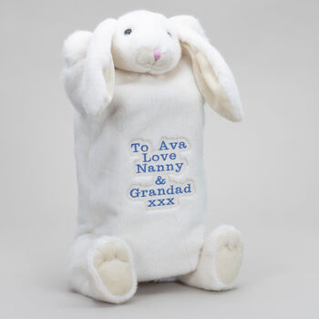 Personalised Embroidery Cream Bunny Hot Water Cover Nb, 4 of 6