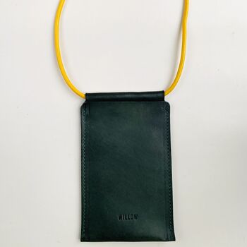 Handmade Leather Phone Carrier With Coloured Strap, 8 of 12