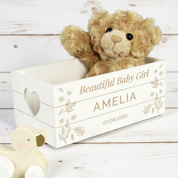 Personalised Free Text White Wooden Crate, 3 of 6