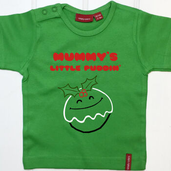 Personalised Little Christmas Puddin' Babygrow/T Shirt, 5 of 12