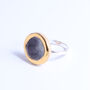 Sterling Silver, Ceramic, Glass And Gold Dusk Adjustable Ring, thumbnail 3 of 6