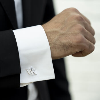 Personalised Silver Cursive Wedding Cufflinks, 2 of 5