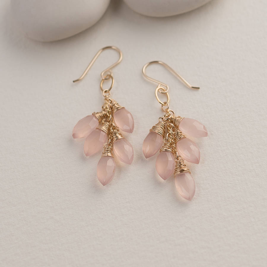 Pink Chalcedony Quartz Waterfall Earrings By Sarah Hickey ...