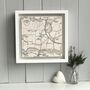 Personalised Heart Location Map Print On Wood, thumbnail 3 of 10