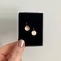Hammered Rolled Gold Disc Earrings, thumbnail 3 of 6