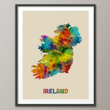 Ireland Map Watercolour Print, 4 of 6