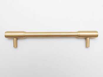 Solid Satin Brass Kitchen Pull Handles With Round Ends, 6 of 6