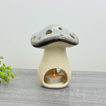 Ceramic Mushroom Lamp Toadstool Tealight Candle Holder, 7 of 10