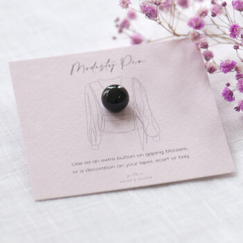 Black Faux Pearl Modesty Pin, 3 of 9