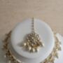 White Gold Kundan Pearl Set Necklace, Earrings And Tikka, thumbnail 12 of 12