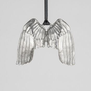 Angel Wings Pewter Christmas Decoration, 2 of 2