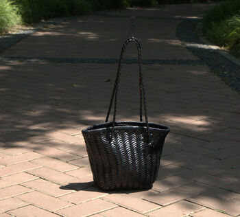 Hand Woven Genuine Leather Shopping Tote Bag, 3 of 12