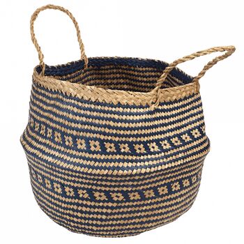 Large Navy Seagrass Basket, 2 of 4