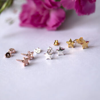 Small Star Sterling Silver Stud Earrings, 2 of 8