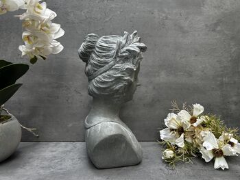 26cm Grey Female Bust Statue Modern Lady Head Statue, 3 of 12