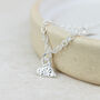 Sterling Silver Tilted Heart Charm Bracelet, thumbnail 3 of 5