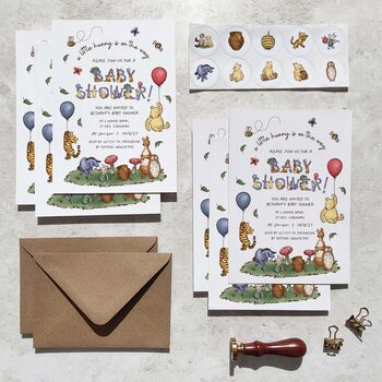 Winnie The Pooh Personalised Baby Shower Invitations, 3 of 7