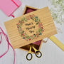 Solid Oak Keepsake Box With Floral Wreath, thumbnail 2 of 3