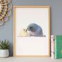 Illustrated Children's Wall Art Print Seal And Pup, thumbnail 1 of 4