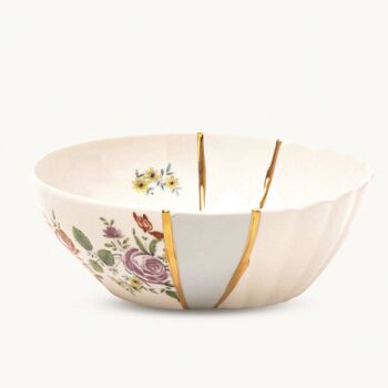 Large Kintsugi Porcelain Bowl With Real Gold, 4 of 6